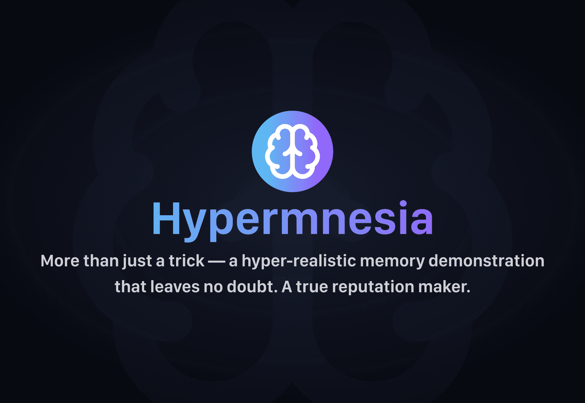 Hypermnesia App for Magicians & Mentalists